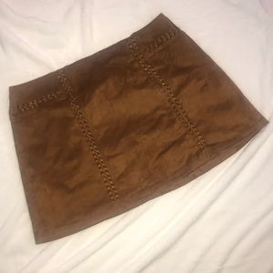 Brown suede skirt